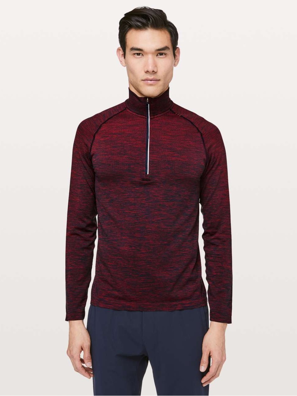 Lululemon Metal Vent Tech 1/2 Zip Spicy Red True Navy Size XL